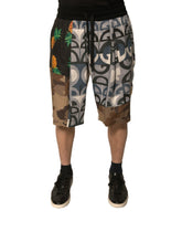 Dolce & Gabbana Flerfarget Patchwork Linen Bermudashorts