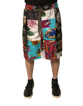 Dolce & Gabbana Flerfarget Patchwork Cargo Bermuda Shorts
