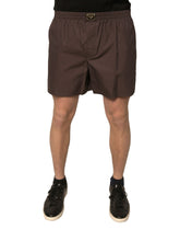Dolce & Gabbana brune bomullsblandingsshorts for menn med medium midje