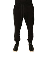 Dolce & Gabbana Svarte Bomulls Jogger Herre Joggebukser Bukser
