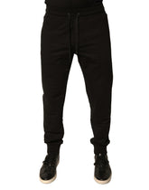 Dolce & Gabbana Svarte Bomulls Jogger Herre Joggebukser Bukser
