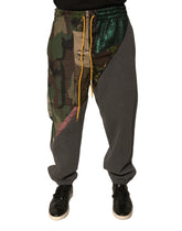 Dolce & Gabbana Flerfarget Patchwork Bomull Jogger Joggebukser Bukser