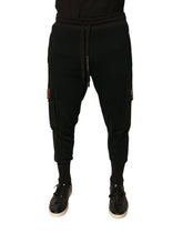 Dolce & Gabbana svarte bomullsjogger cargo joggebukser