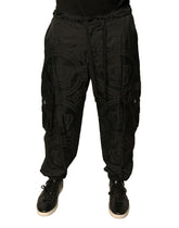 Dolce & Gabbana svarte Crown Nylon Jogger Joggebukser Bukser