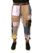 Dolce & Gabbana Flerfargede Patchwork Jogger Joggebukser Bukser