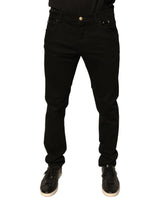 Dolce & Gabbana svarte skinny jeans med logo i bomull og stretch