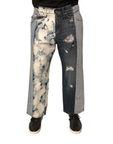Dolce & Gabbana Flerfarget Patchwork Bomull Rette Herre Denim Jeans