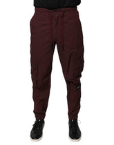 Dolce & Gabbana Bordeaux Cotton Cargo Jogger Sweatpants Pants