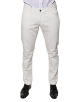 Dolce & Gabbana hvite bomulls skinny denimjeans