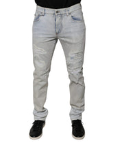 Dolce & Gabbana Lyseblå Bomullsblanding Fillete Skinny Denim Jeans