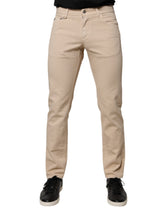 Dolce & Gabbana Beige Bomullsstretch Regular Herre Denim Jeans