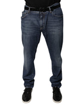 Dolce & Gabbana mørkeblå bomullslogo skinny denimjeans