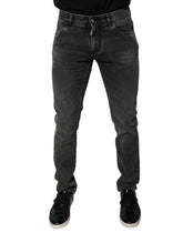 Dolce & Gabbana svarte logo bomullsstretch skinny denimbukser