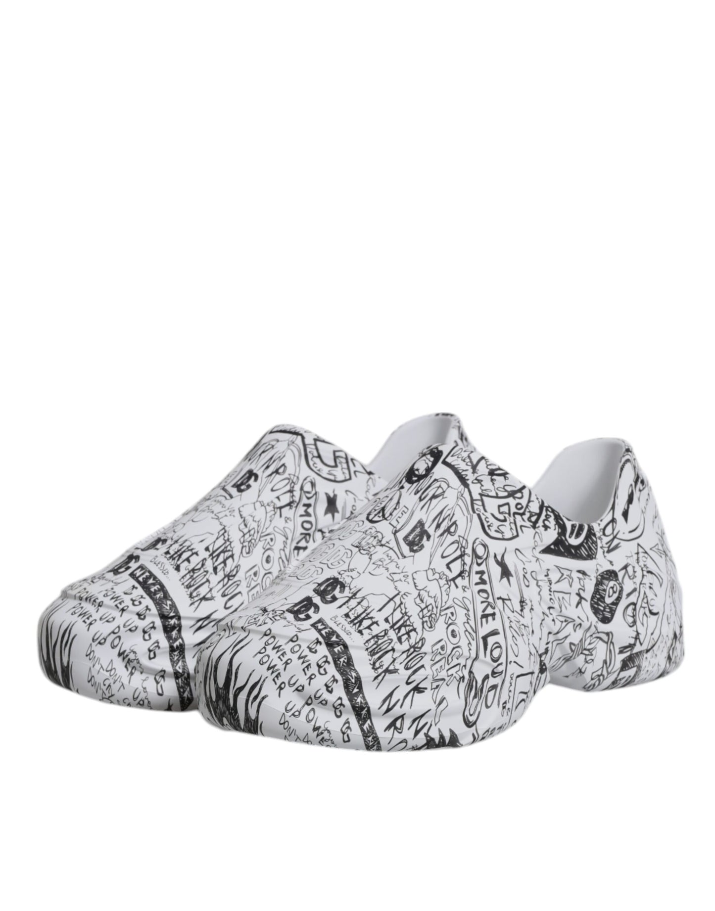 Dolce & Gabbana Vita Svarta Graffiti Daymaster Sneakers Skor