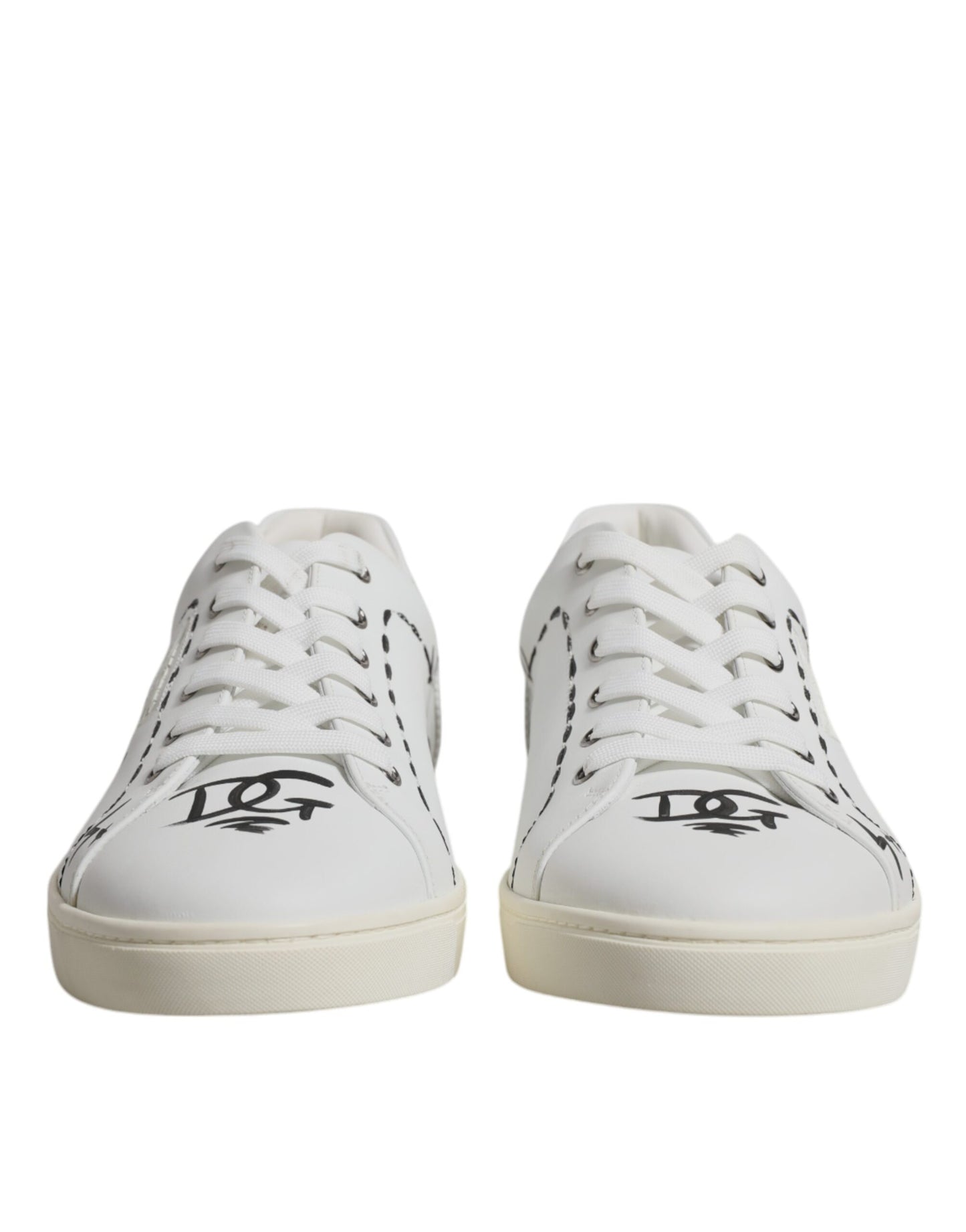 Dolce & Gabbana hvite skinn Milano lave sneakers