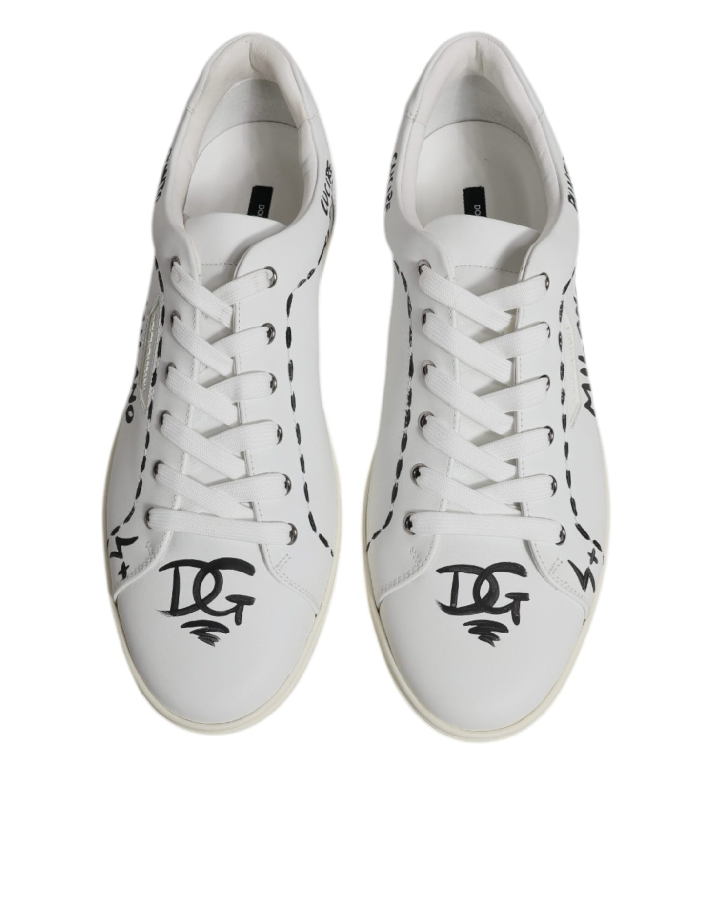 Dolce & Gabbana hvite skinn Milano lave sneakers
