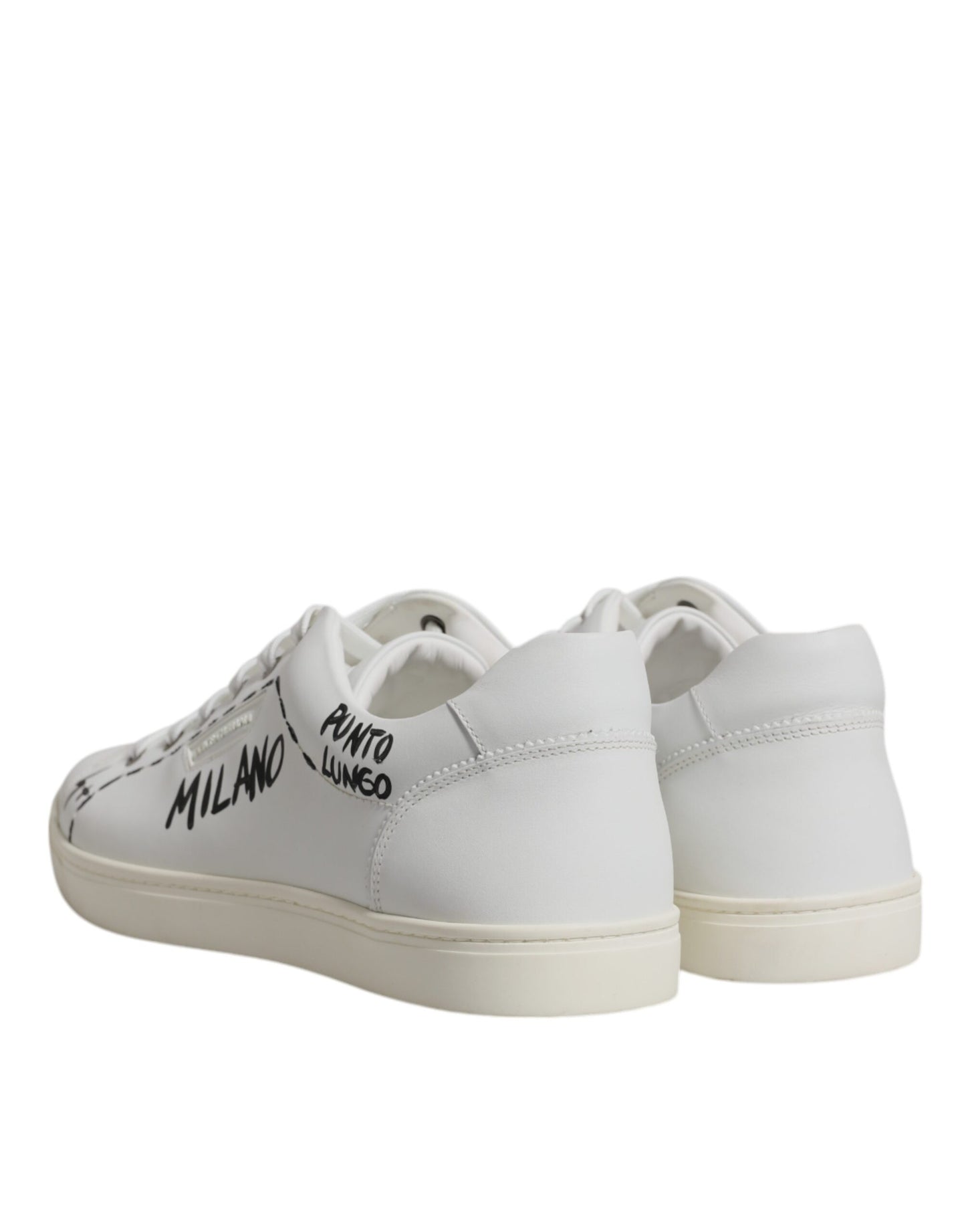 Dolce & Gabbana hvite skinn Milano lave sneakers