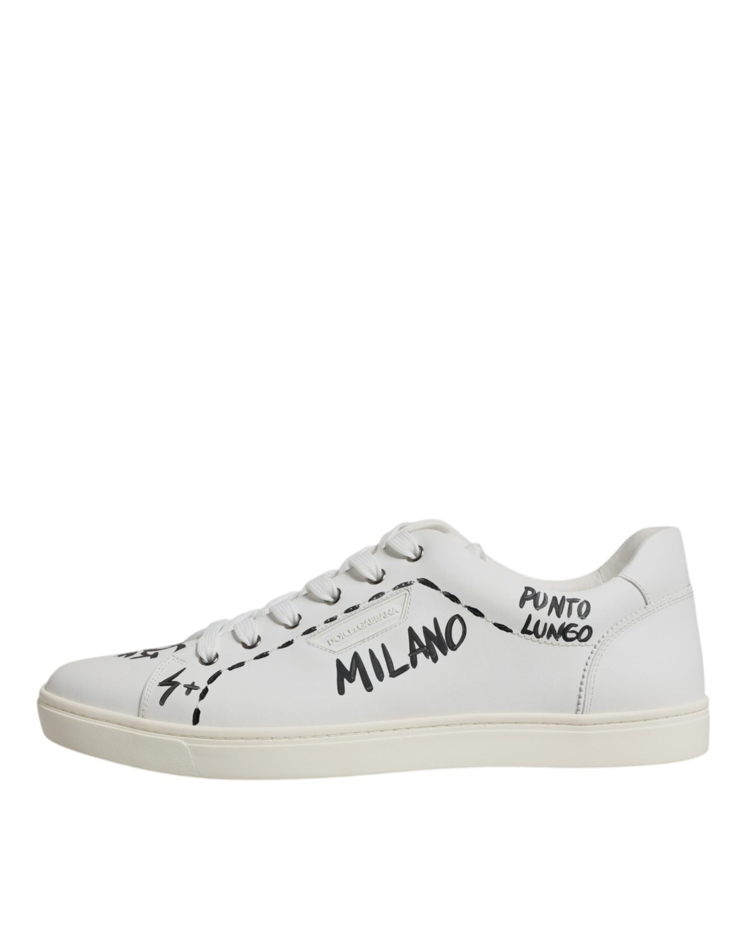 Dolce & Gabbana hvite skinn Milano lave sneakers