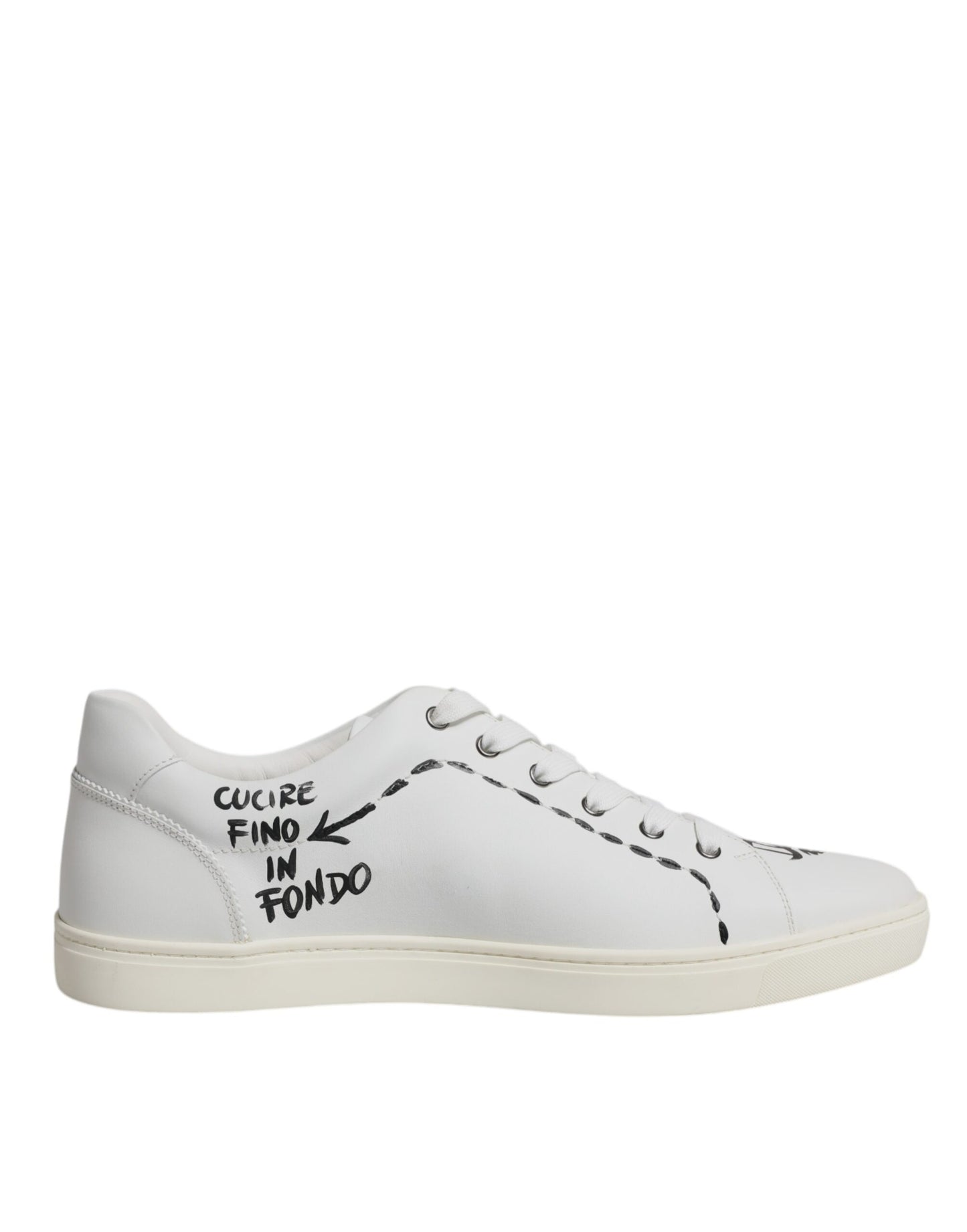 Dolce & Gabbana hvite skinn Milano lave sneakers