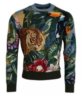 Dolce & Gabbana Jungle Ull Silke Genser med Logo