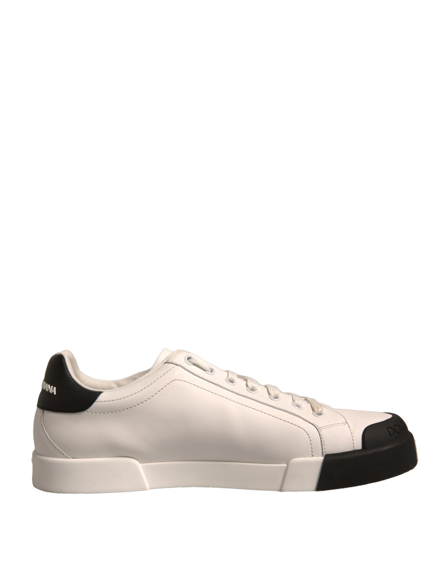Dolce & Gabbana hvite skinnlogo Portofino joggesko