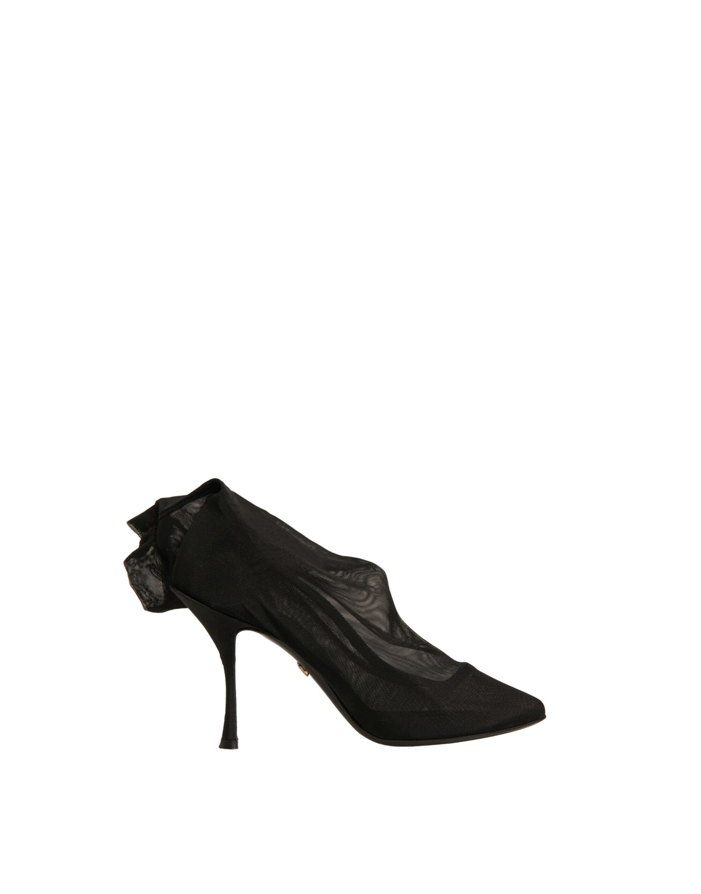 Dolce & Gabbana Svarta Sidennätstövlar i Strumpstil