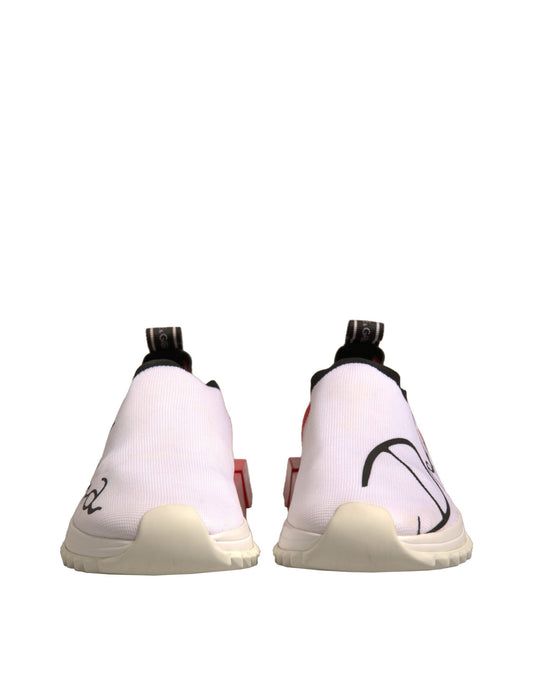Dolce & Gabbana Hvite Røde Lave Sorrento Sneakers Sko