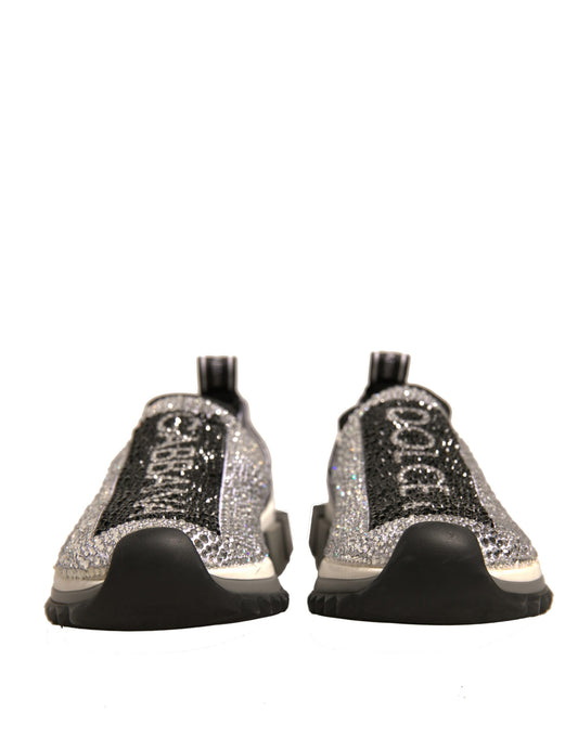 Dolce & Gabbana Sølv Rhinestones Sorrento Sneakers Sko