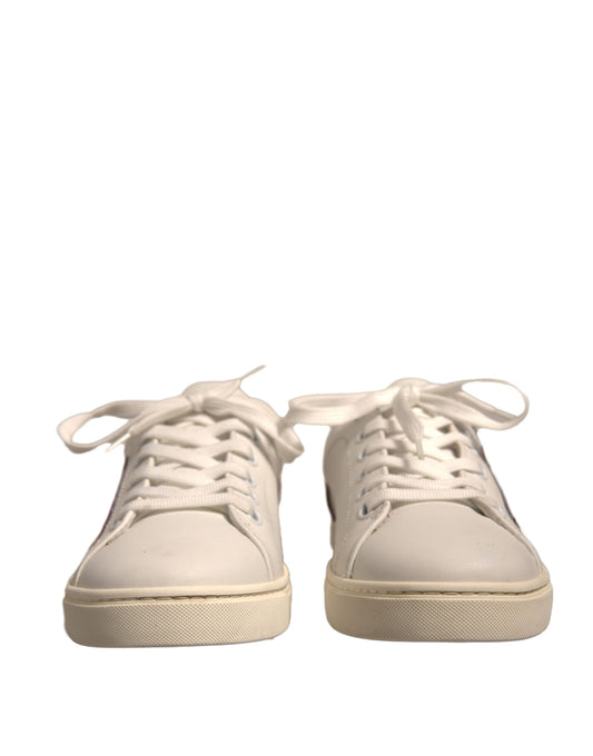Dolce & Gabbana hvite semskede skinn lave sneakers sko