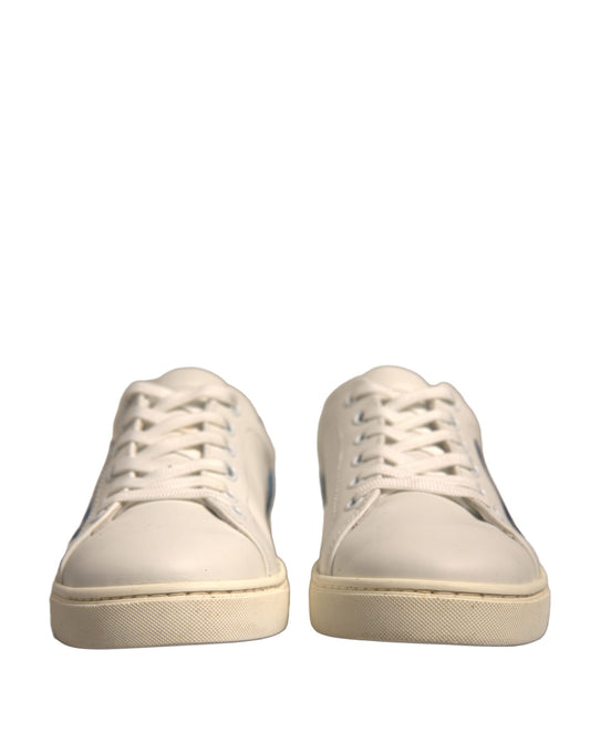 Dolce & Gabbana hvite semskede skinn lave sneakers sko