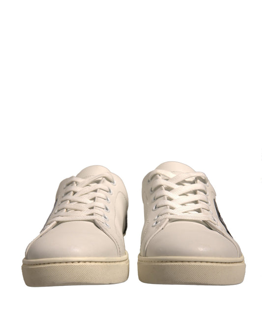Dolce & Gabbana hvite semskede skinn lave sneakers sko