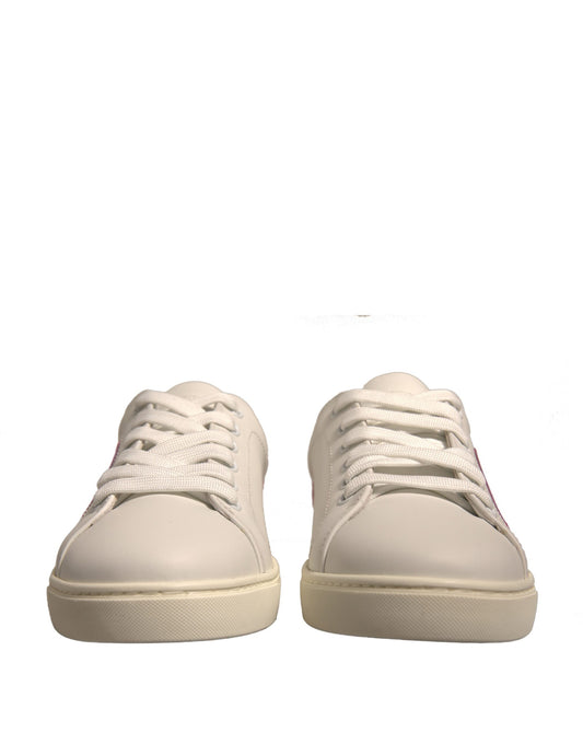 Dolce & Gabbana hvite semskede skinn lave sneakers sko