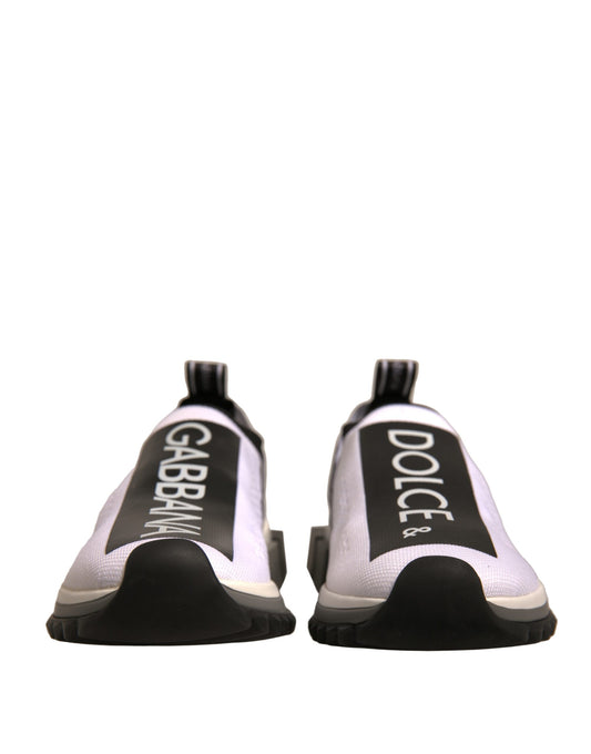 Dolce & Gabbana Hvite Svarte Slip On Sorrento Sneakers Sko