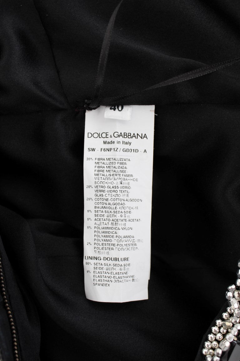 Dolce & Gabbana Krystall Sølv Runway Håndlaget Kjole