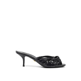 Dolce & Gabbana Black Snake Skin Platform Sandals