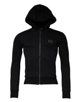 Dolce & Gabbana svart logo hettegenser med glidelås