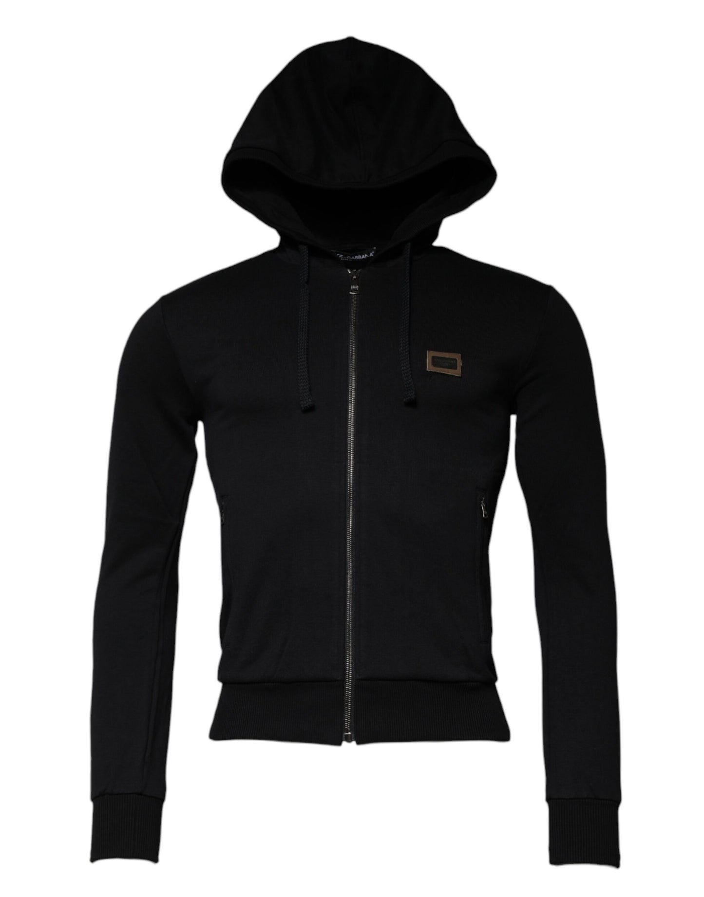 Dolce & Gabbana Svart Logo Hel Dragkedja Huvtröja