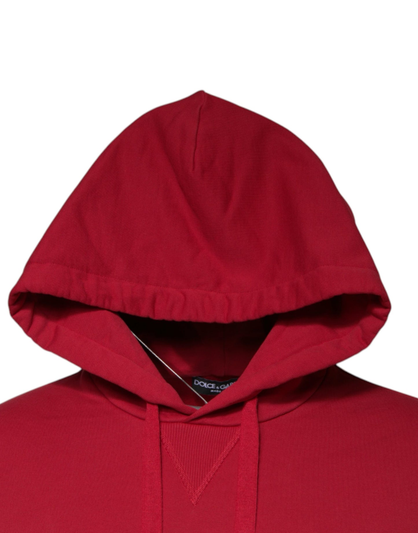 Dolce & Gabbana Röd Bomullslogotyp Hoodie Tröja