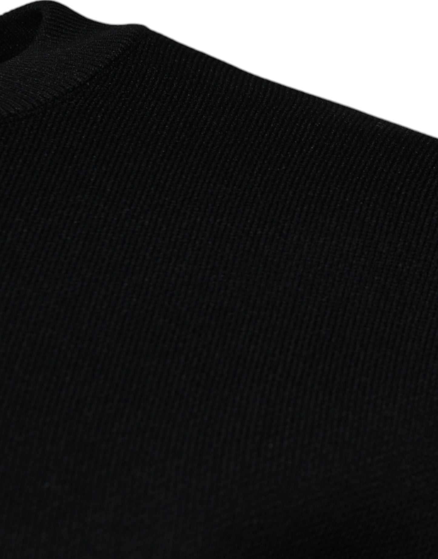 Dolce & Gabbana Svart Nylon Logo Rund Halsad Tröja