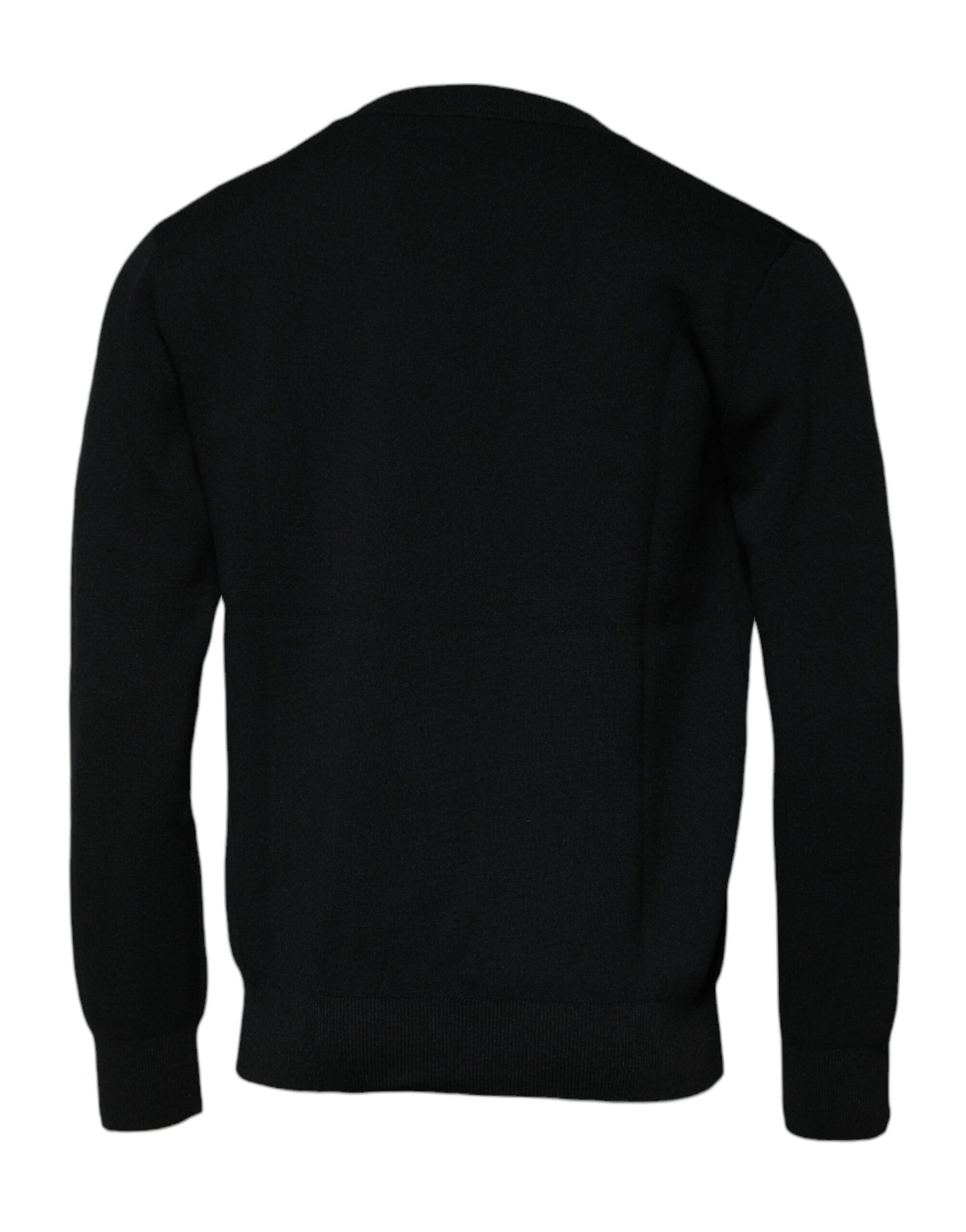 Dolce & Gabbana Svart Nylon Logo Rund Halsad Tröja
