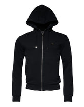 Dolce & Gabbana Blå Logo Full Zip Hettegenser