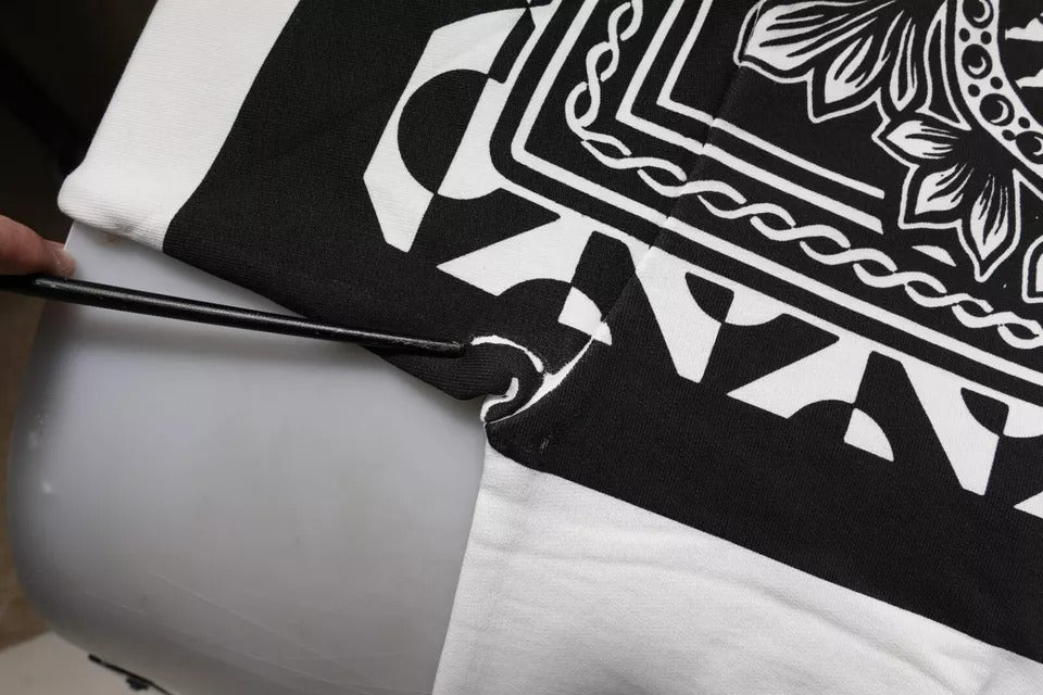 Dolce & Gabbana Vit Svart Mönstrad Bomullssweatshirt