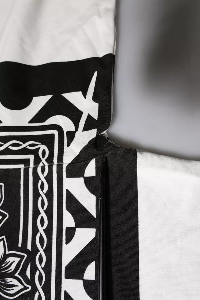 Dolce & Gabbana Vit Svart Mönstrad Bomullströja