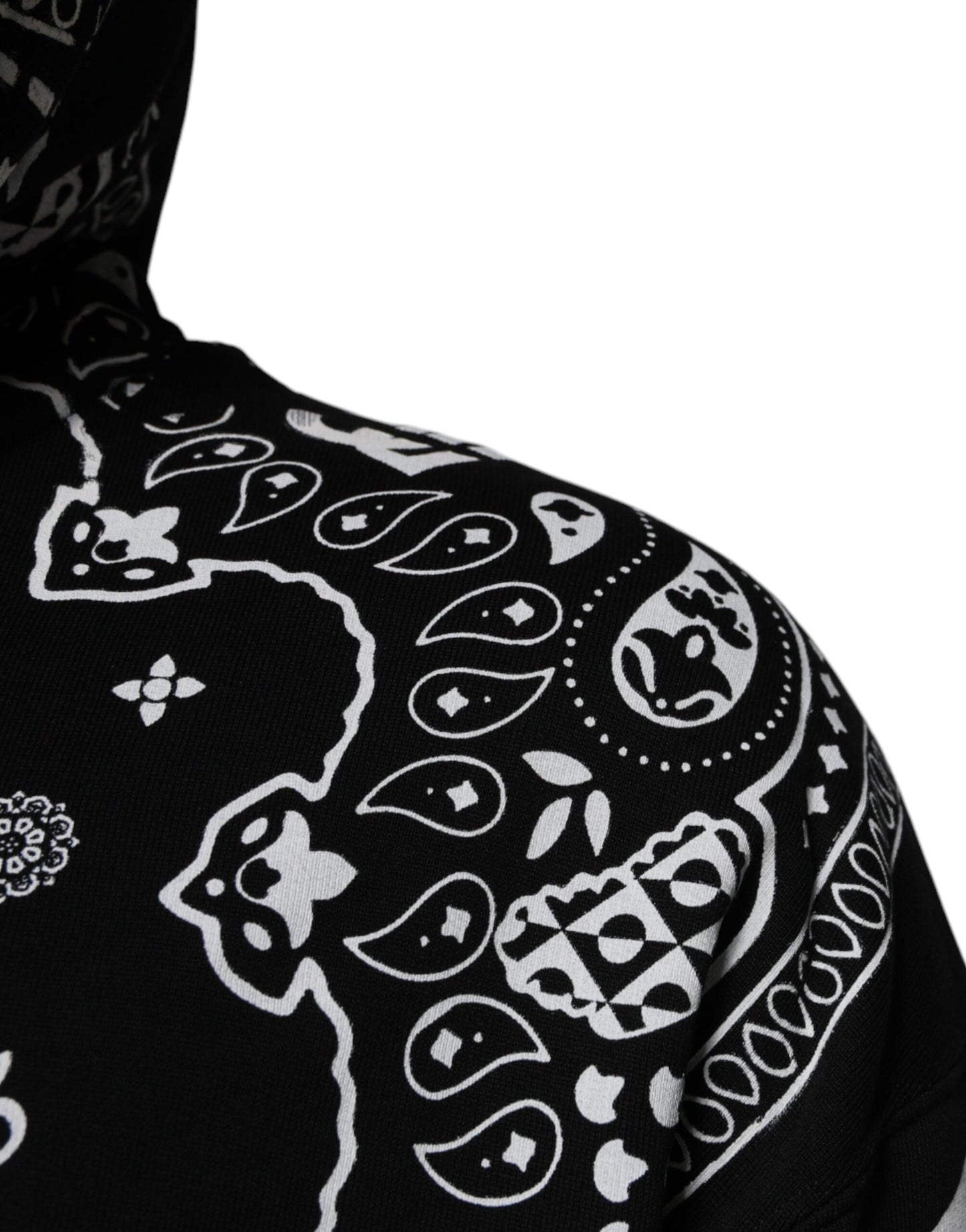 Dolce & Gabbana Svart Bandana Hooded Herrtröja Tröja