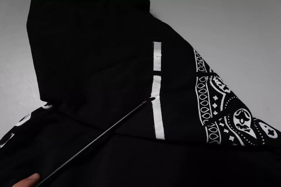 Dolce & Gabbana Svart Bandana Hooded Herrtröja Tröja