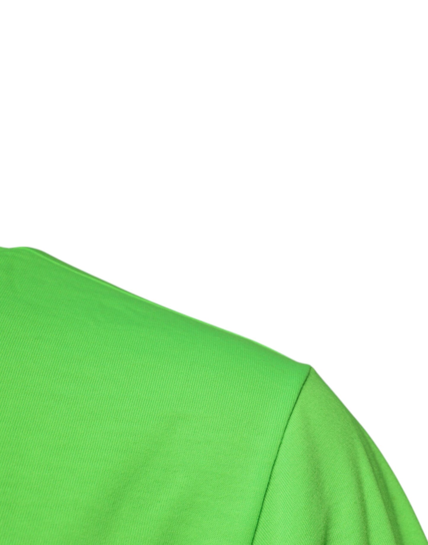Dolce & Gabbana Grønn Logo Polyester T-skjorte med rund hals