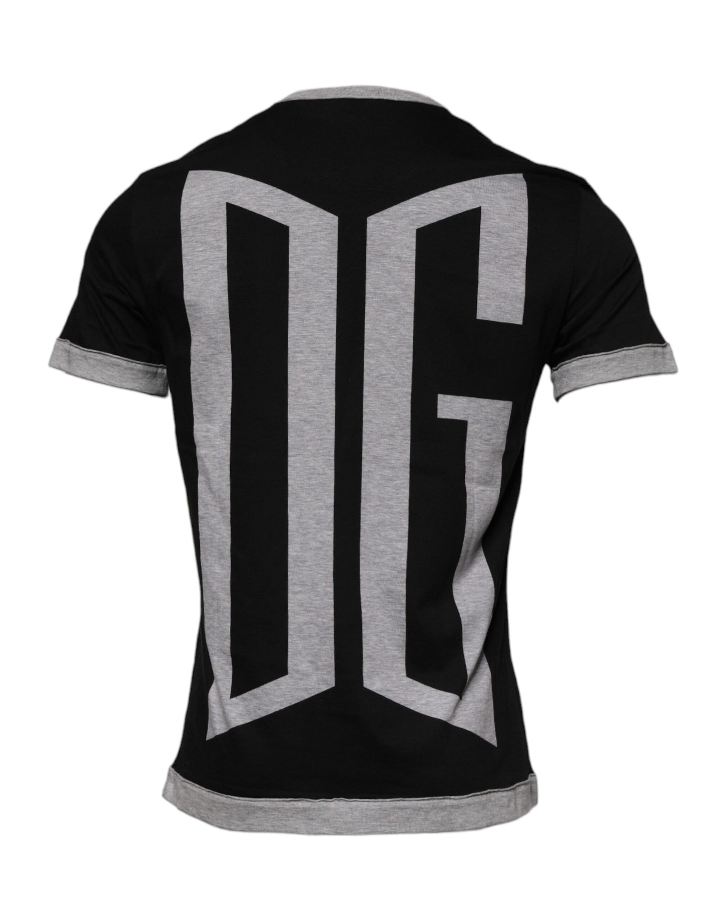 Dolce & Gabbana svart logo bomulls-T-skjorte med rund hals for menn