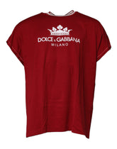 Dolce & Gabbana Rød Logo Krone Bomull Rund Hals T-skjorte