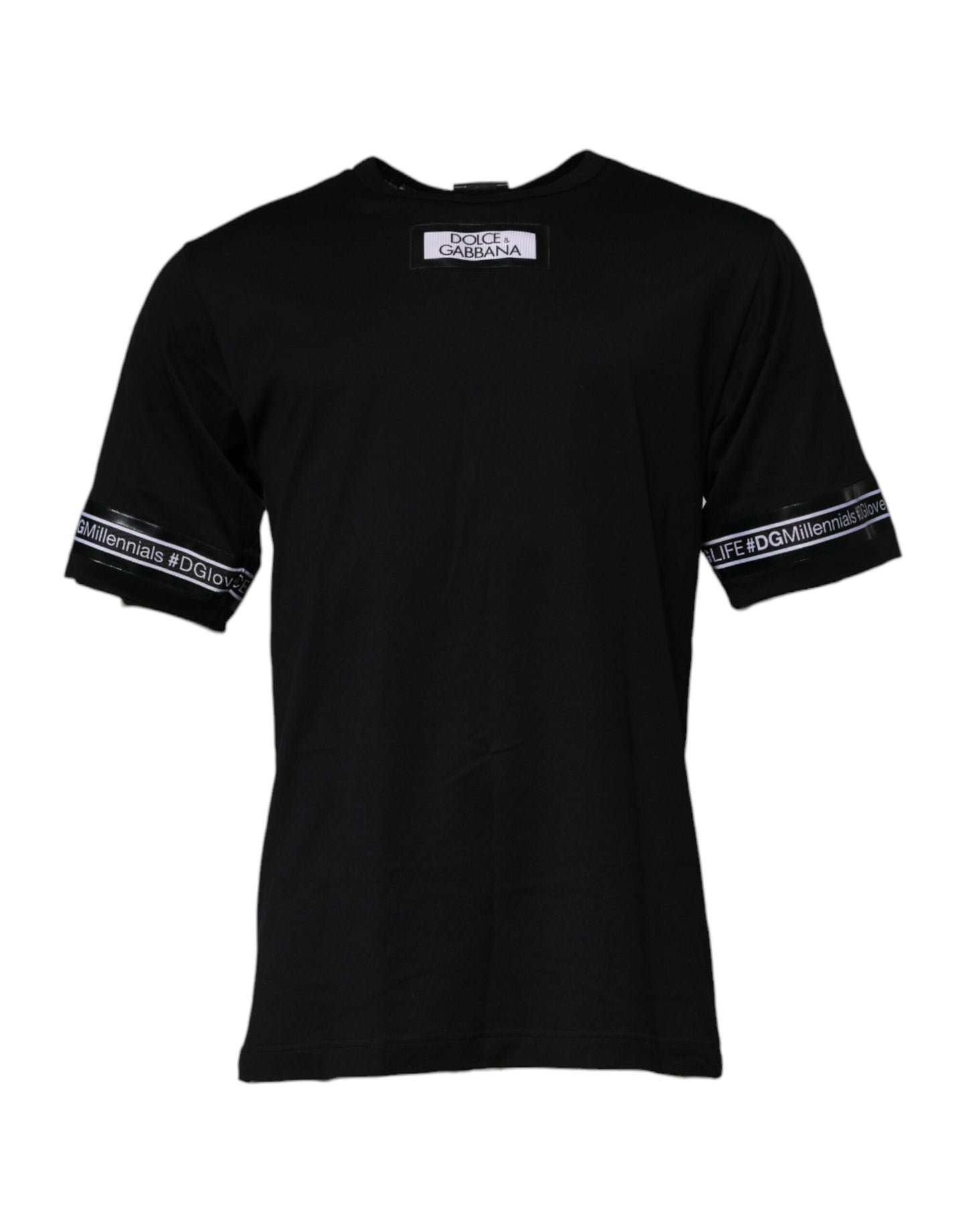 Dolce & Gabbana Svart #DGMILLENNIALS Bomulls-T-skjorte med rund hals