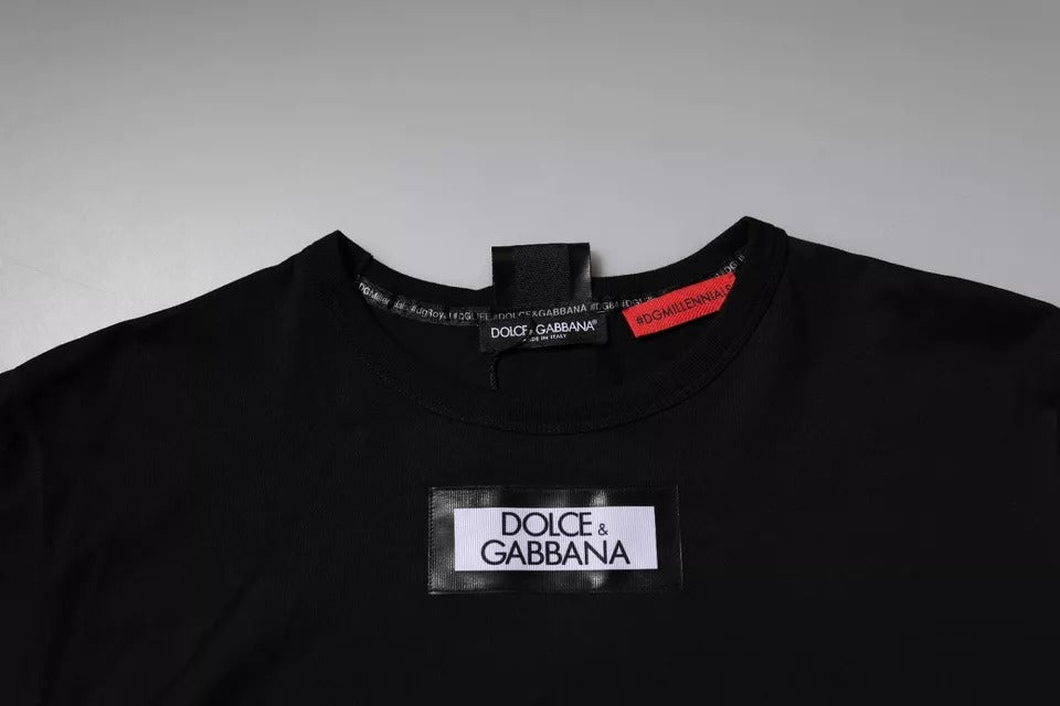 Dolce & Gabbana Svart #DGMILLENNIALS Bomulls-T-skjorte med rund hals